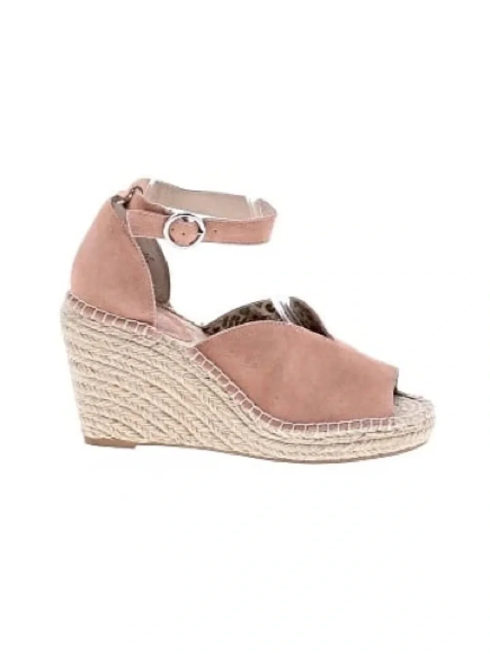 Seychelles Pink Suede Espadrille Wedge Sandals